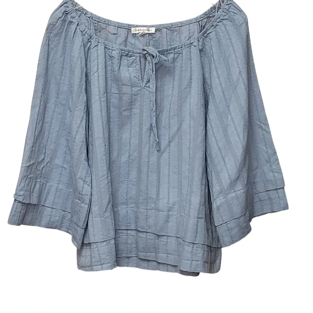 John Paul Richard  XL Cotton Tiered Boatneck Top Minimalist Office Work‎ Boho